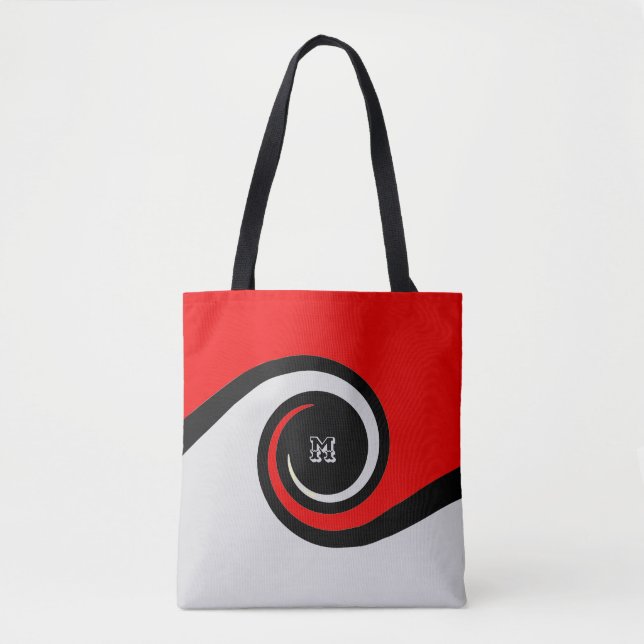 Tote Bag Mode Vagues Abstraites (Devant)