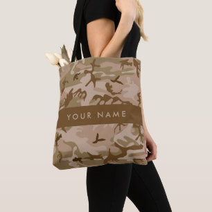 Tote Bag Modèle de camouflage du désert, Votre nom, Personn