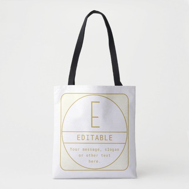 Tote Bag Modèle de design rétro-moderne modifiable en or et (Devant)