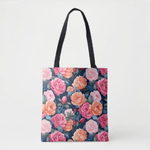 Tote Bag Modèle de fleurs de roses en fleurs-80037