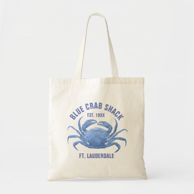Tote Bag Modèle d'illustration du crabe bleu mou (Devant)