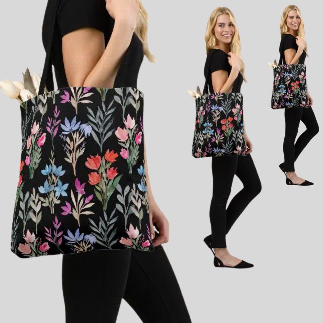Tote Bag Modèle floral coloré (Créateur téléchargé)