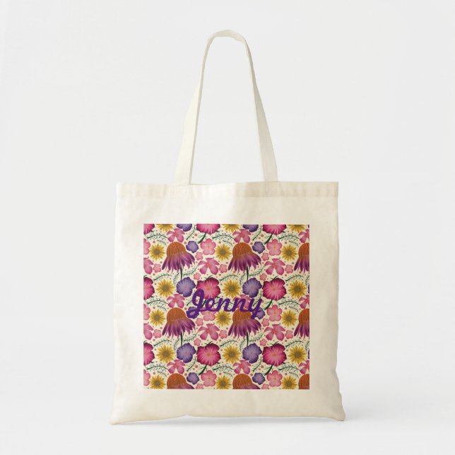 Tote Bag Modèle Floral fleur sauvage personnalisé (Devant)