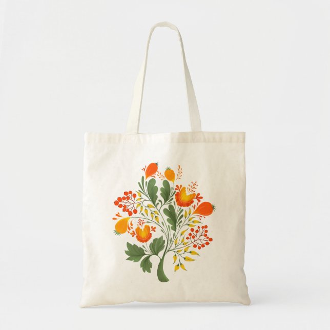 Tote Bag Modèle floral folklorique ukrainien. Ukraine (Devant)