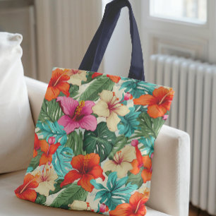 Tote Bag Modèle floral tropical vibre