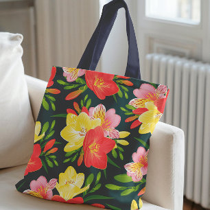 Tote Bag Modèle floral tropical vibre