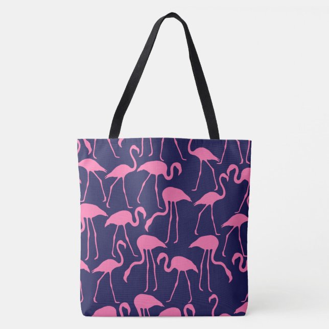 Tote Bag Modèle marine et flamant rose (Devant)