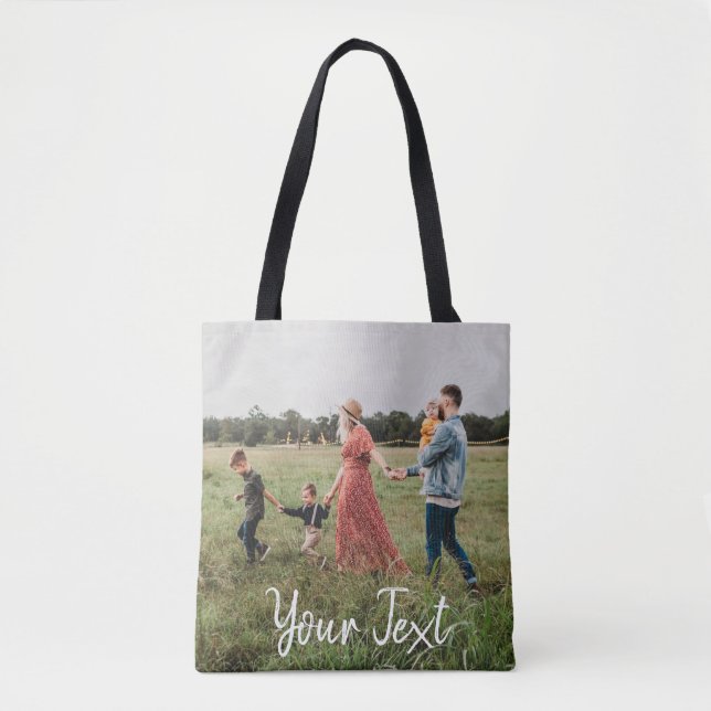 Tote Bag Modèle photo et texte personnalisé (Devant)