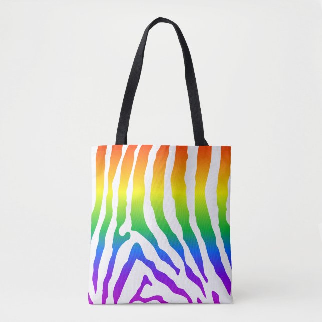 Tote Bag Modèle Rainbow Zebra (Devant)
