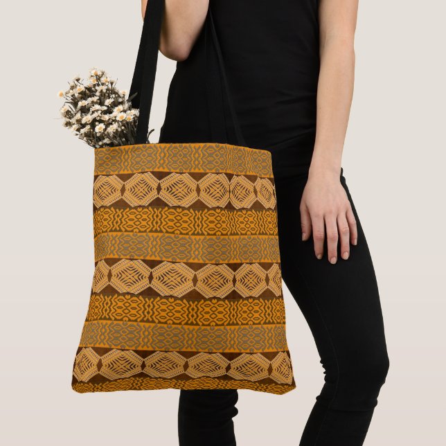 Tote Bag modèle tribal rayé africain ethnique (De près)