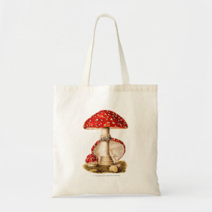 Tote Bag Modèle vintage de champignons de rouge de
