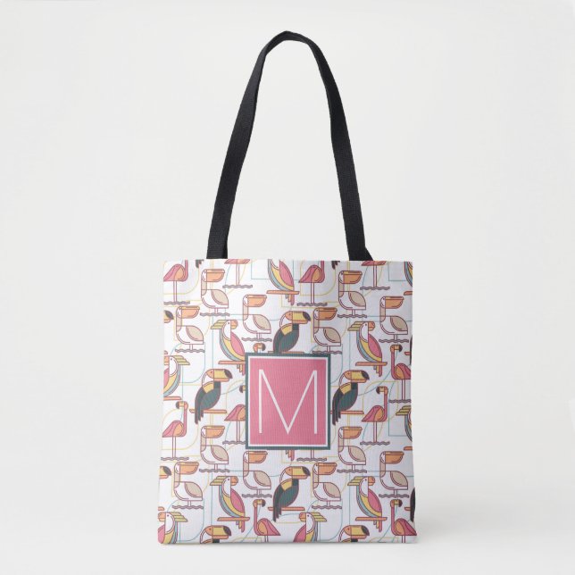 Tote Bag Modelez avec les oiseaux tropicaux que | ajoutent (Devant)