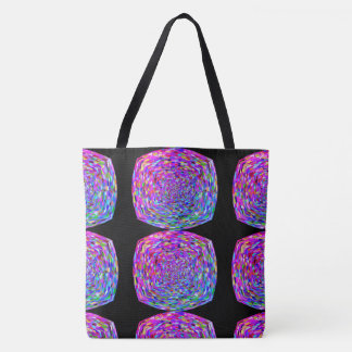 Tote Bag MODERN abstract draw in-light-pink-black-blue