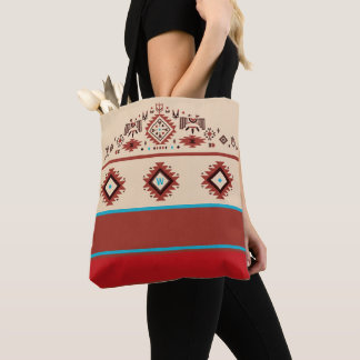 Tote Bag Modern American Native Influenced Pattern Monogram