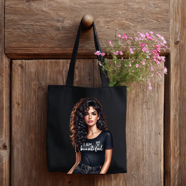 Tote Bag Modern Bold  Beautiful Sassy Girl Self Affirmation (Créateur téléchargé)
