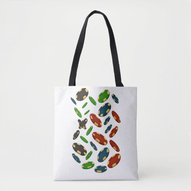 Tote Bag "Modern Casino Chips 3D Art Design" (Devant)