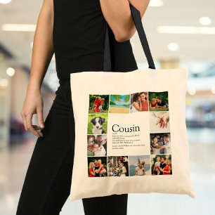 Tote Bag Modern Fun Photo Collage Cousin Definition