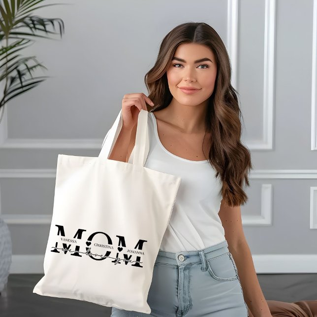 Tote Bag Modern Mom Kids Names Mother's Day (Créateur téléchargé)