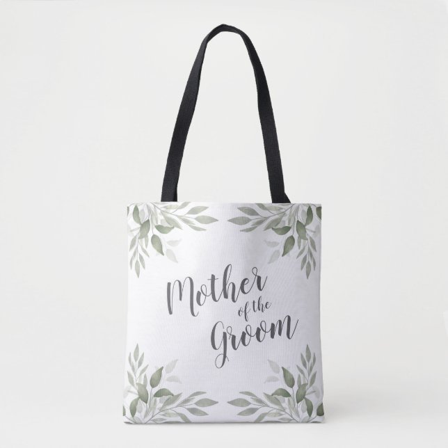 Tote Bag Modern Sage Greenery Mother of the Groom (Devant)