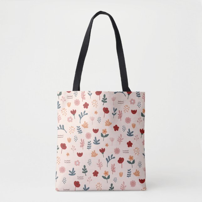 Tote Bag Moderne Cute Motif esthétique Fleur (Devant)