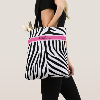 Tote Bag Moderne designer personnalisé zèbre strié Dames