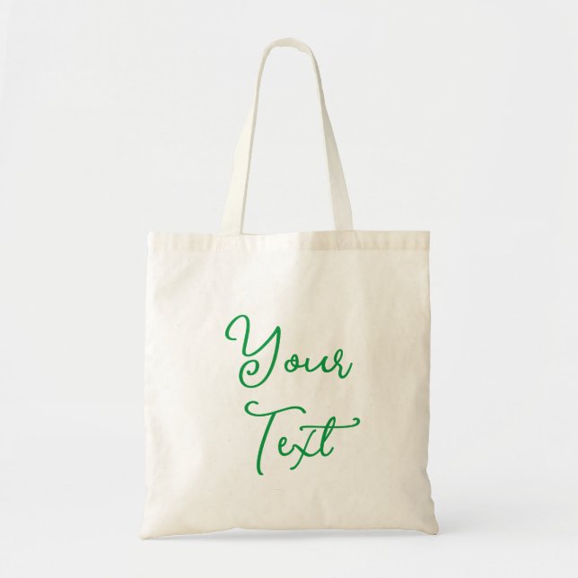 Tote Bag Moderne élégante Kelly Green Script Texte Budget (Devant)