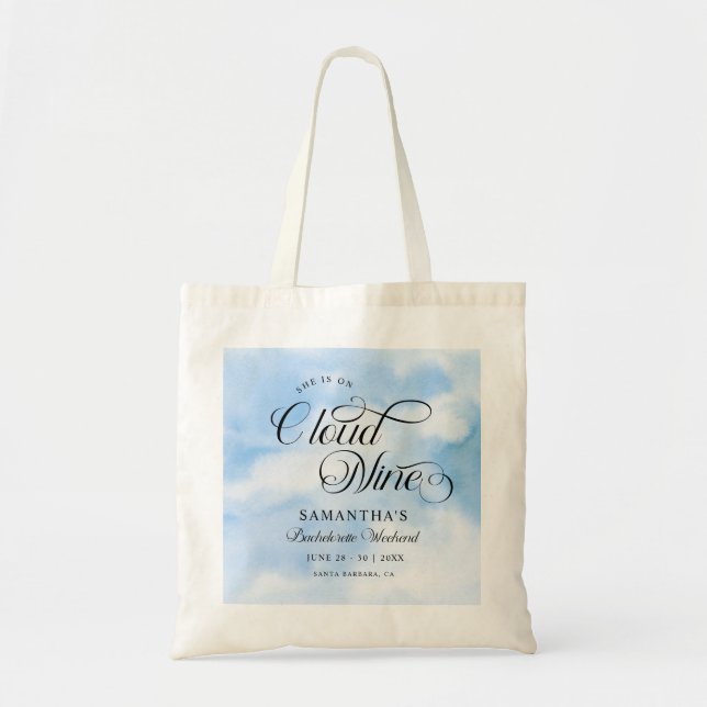 Tote Bag Moderne Elle est en Cloud 9 Enterrement de Vie de  (Devant)