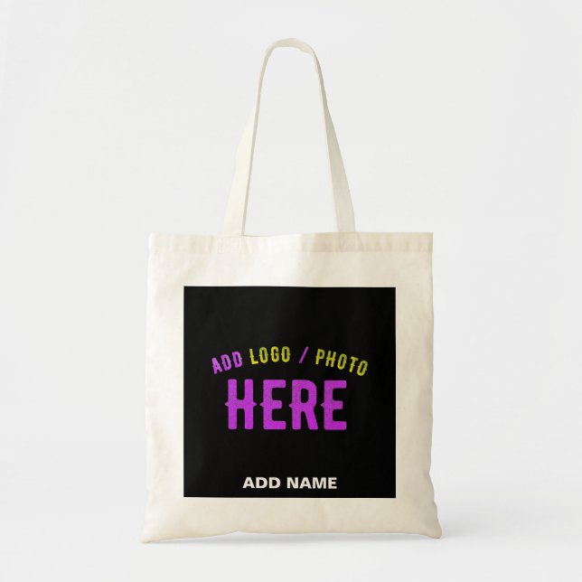 TOTE BAG MODERNE ET MODERNE PERSONNALISABLE NOIR VÉRIFIÉ (Devant)
