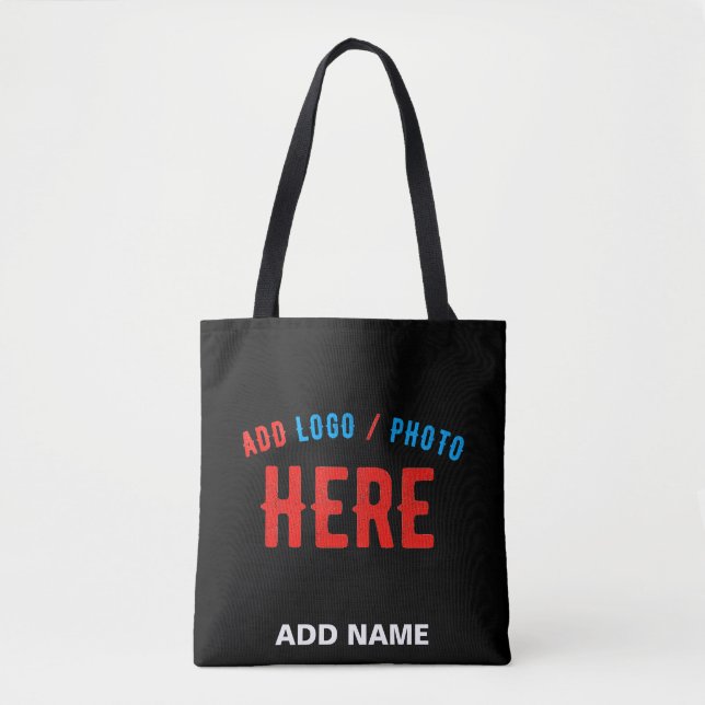 TOTE BAG MODERNE ET MODERNE PERSONNALISABLE NOIR VÉRIFIÉ (Devant)