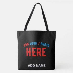 TOTE BAG MODERNE ET MODERNE PERSONNALISABLE NOIR VÉRIFIÉ