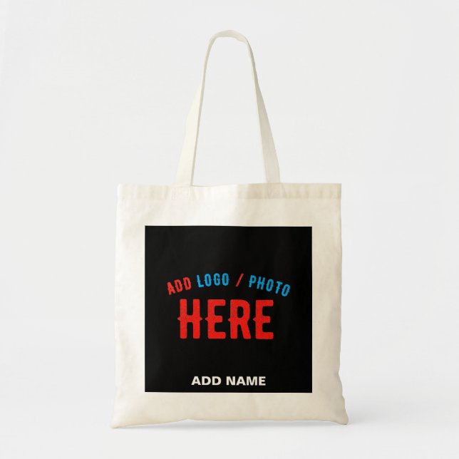 TOTE BAG MODERNE ET MODERNE PERSONNALISABLE NOIR VÉRIFIÉ (Devant)