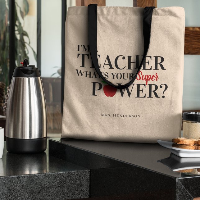 Tote Bag Moderne "Je suis enseignant" | Cadeau d'appréciati (Créateur téléchargé)