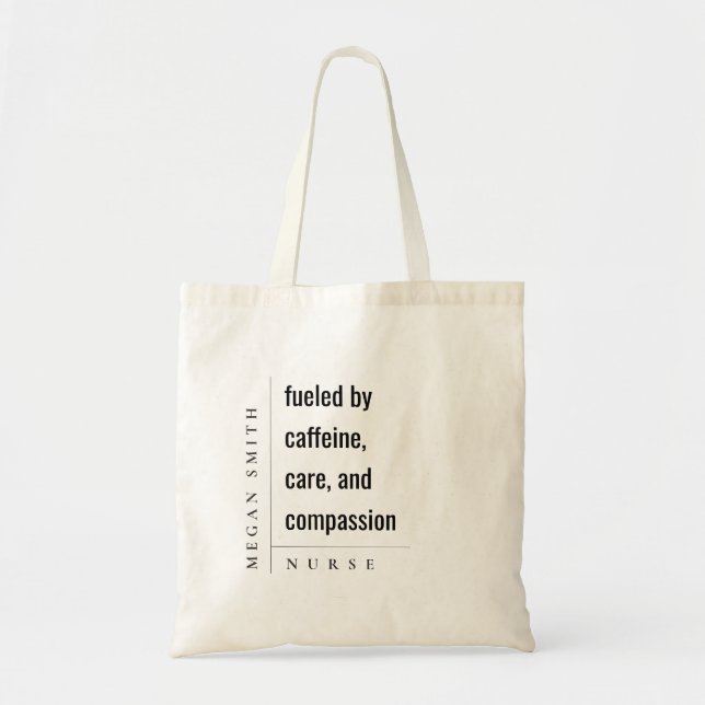 Tote Bag Moderne minimaliste simple infirmière soins de san (Devant)