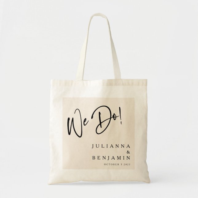 Tote Bag Moderne Nous Faisons Élégant Personnalisé Mariage  (Devant)