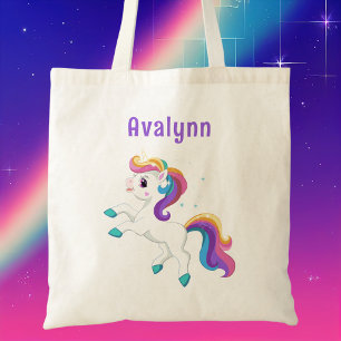 Tote Bag Moderne Rainbow Cute Unicorn Girls