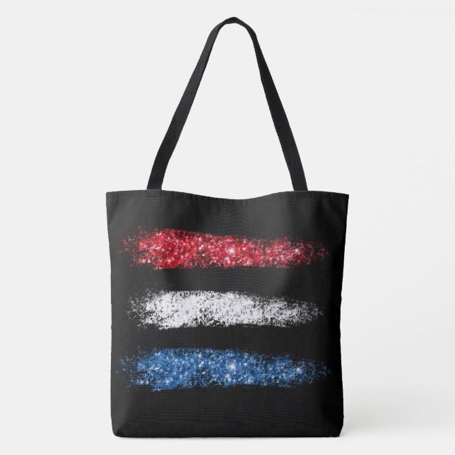 Tote Bag *~* Moderne Simple Abstrait American Flag Large (Dos)