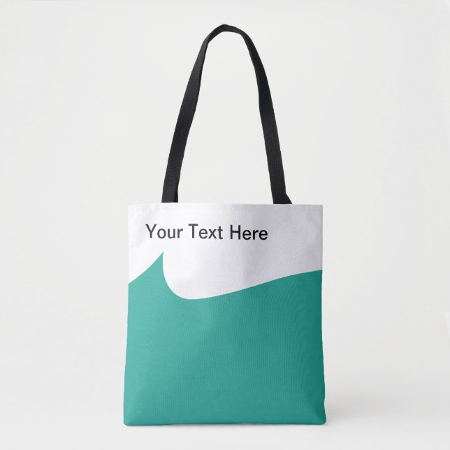Tote Bag Moderne Simple Turquoise Et Blanc (Devant)