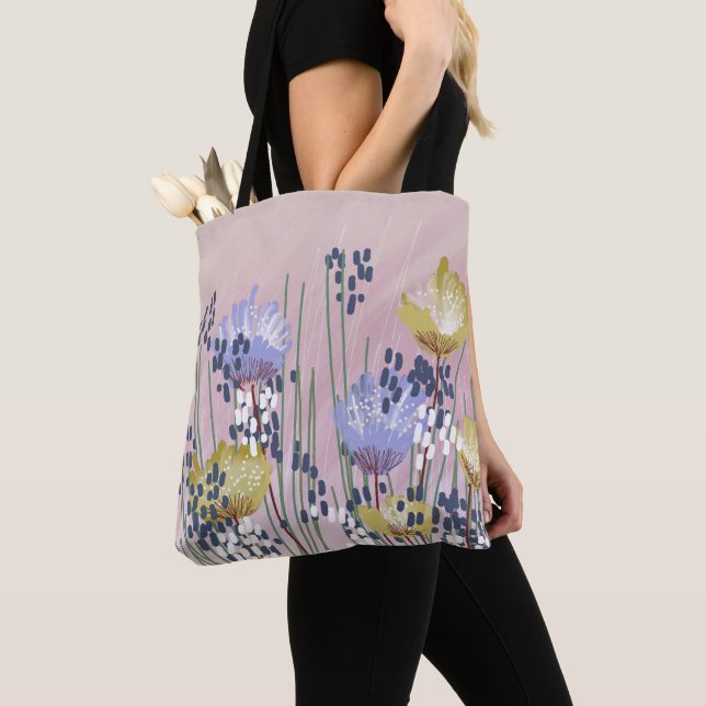 Tote Bag Moderne tendance Floral Abstrait (De près)