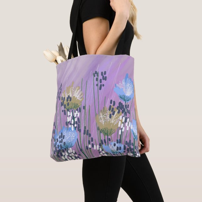 Tote Bag Moderne tendance Floral Abstrait (De près)