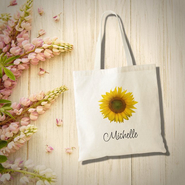 Tote Bag Moderne Tournesol Floral Rustique  (Créateur téléchargé)