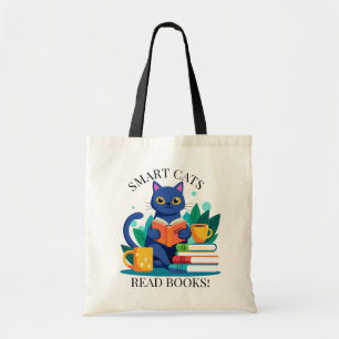Tote Bag Modifier le nom Texte Smart Cats Lire les livres I