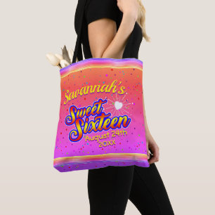Tote Bag Modifier votre texte sur Sweet sixteen rose