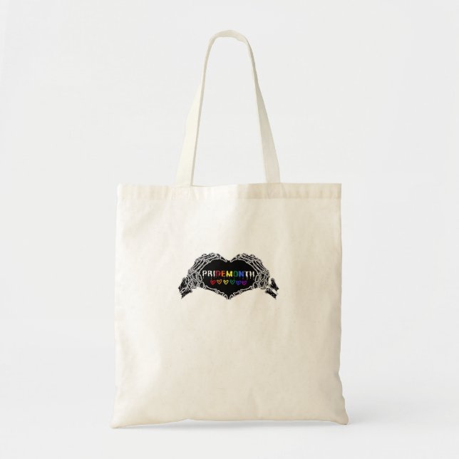 Tote Bag Mois Skeleton Heart Hands LGBTQIA (Devant)