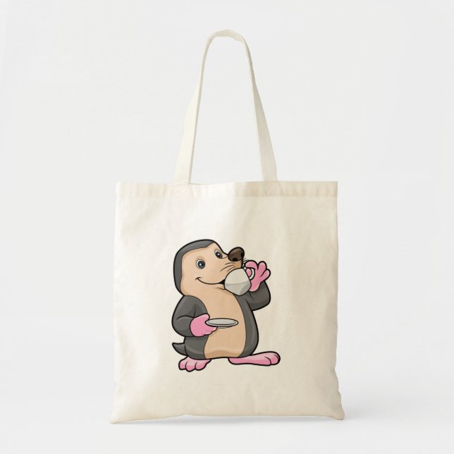 Tote Bag Mole avec coupe de café et soucoupe (Devant)
