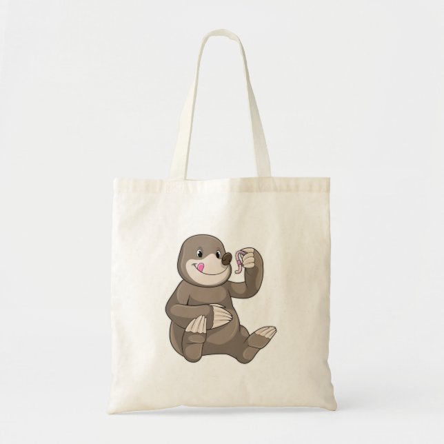 Tote Bag Mole avec ver de terre (Devant)