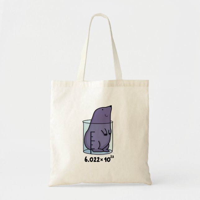 Tote Bag Mole Equation Cute Mole Dans Un Jeu De Bécher (Devant)
