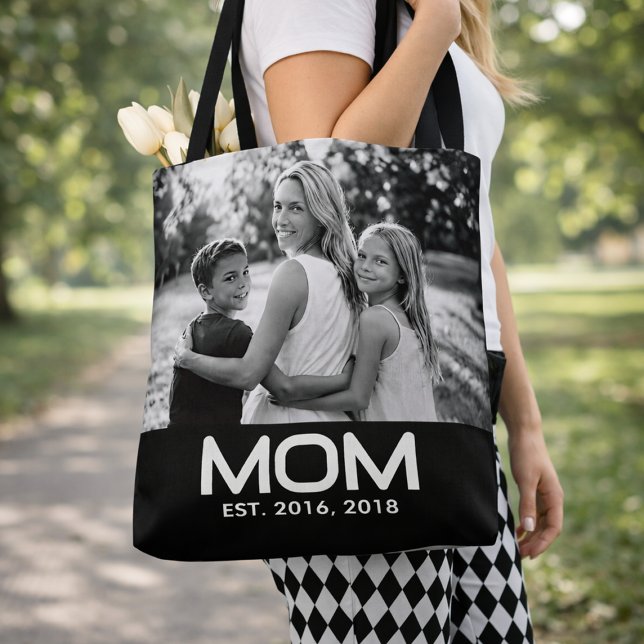 Tote Bag Mom Established Bold Black Photo (Créateur téléchargé)