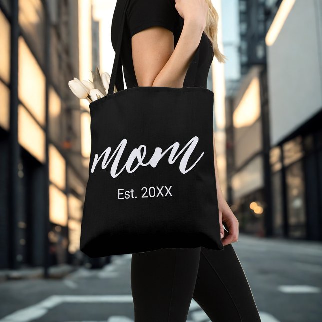 Tote Bag Mom Established New Mom Script Gift (Créateur téléchargé)