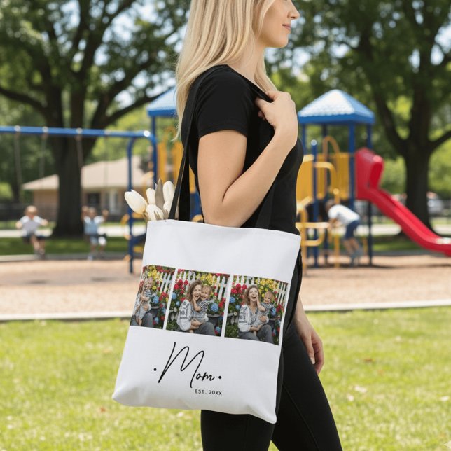 Tote Bag Mom Established Script 3 Photo White (Créateur téléchargé)