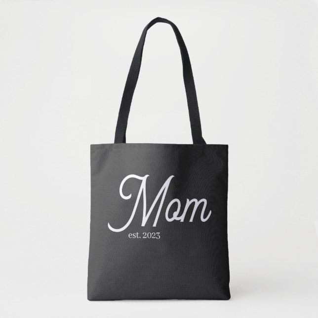 Tote Bag Mom Established White Script (Devant)
